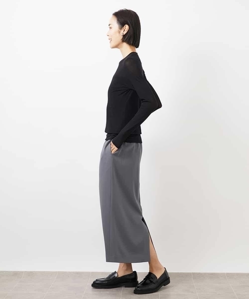 MICHEL KLEIN(ミッシェル・クラン)の「ハイストレッチシアーレイヤードカットソー(Tシャツ/カットソー・レディース・ミント/ホワイト/ブラック/クリーム/オレンジ系その他・38)」の14枚目の写真