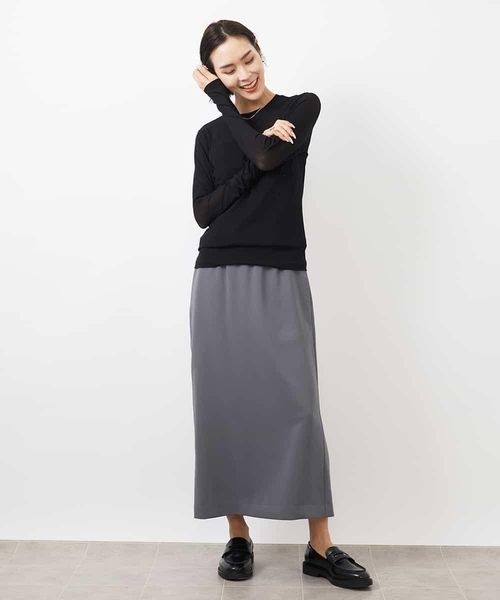 MICHEL KLEIN(ミッシェル・クラン)の「ハイストレッチシアーレイヤードカットソー(Tシャツ/カットソー・レディース・ミント/ホワイト/ブラック/クリーム/オレンジ系その他・38)」の15枚目の写真