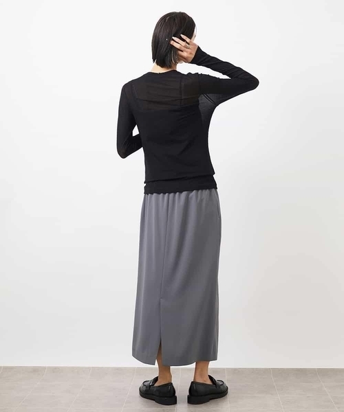 MICHEL KLEIN(ミッシェル・クラン)の「ハイストレッチシアーレイヤードカットソー(Tシャツ/カットソー・レディース・ミント/ホワイト/ブラック/クリーム/オレンジ系その他・38)」の16枚目の写真