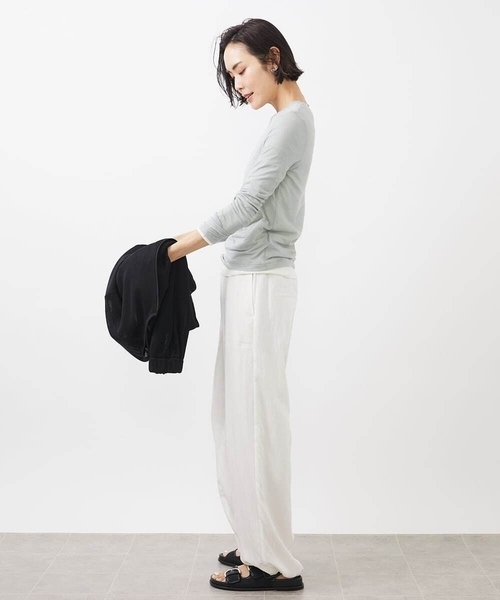 MICHEL KLEIN(ミッシェル・クラン)の「ハイストレッチシアーレイヤードカットソー(Tシャツ/カットソー・レディース・ミント/ホワイト/ブラック/クリーム/オレンジ系その他・38)」の21枚目の写真