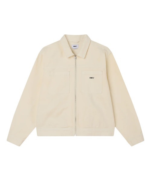 OBEY（オベイ）の「OBEY ICON HARDWORK ZIP UP JACKET（オベイ アイコン ハードワーク ジップアップ ジャケット）（ブルゾン・メンズ・ベージュ系/ブルー系・MEDIUM/LARGE/X-LARGE）」の3枚目の写真