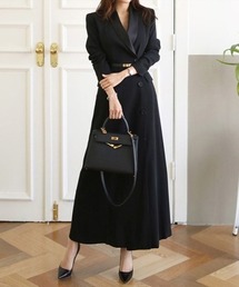 Forcement（フォースメント）の「上品ブラックロングコート（トレンチコート）」