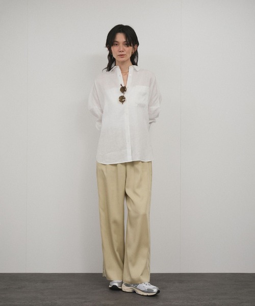 SALON adam et rope'（サロン アダム エ ロペ）の「サイドレースイージーリラックスパンツ（その他パンツ・レディース・ブラック/オフホワイト/ベージュ・S/M）」の18枚目の写真