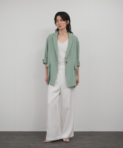 SALON adam et rope'（サロン アダム エ ロペ）の「サイドレースイージーリラックスパンツ（その他パンツ・レディース・ブラック/オフホワイト/ベージュ・S/M）」の16枚目の写真