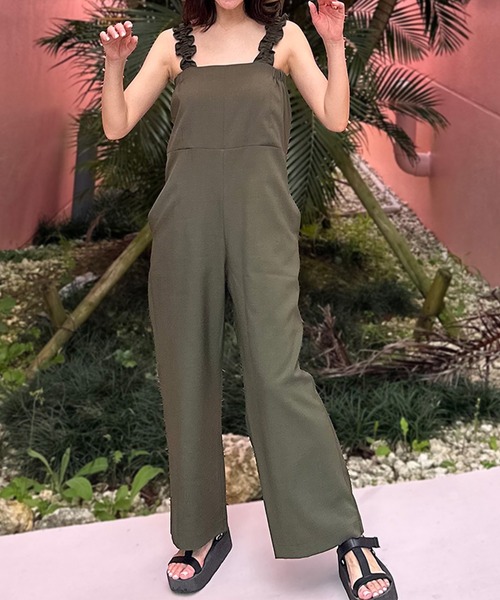 フリルストラップサロペット【低身長・小柄女性向け】（サロペット