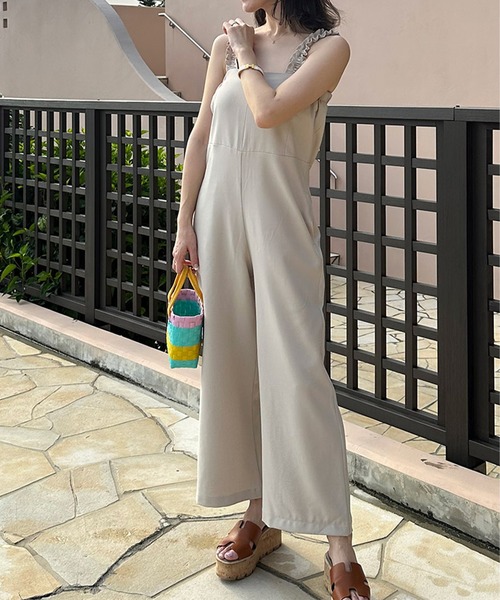 ST.ROONEY（セントルーニー）の「フリルストラップサロペット【低身長・小柄女性向け】（サロペット/オーバーオール・レディース・カーキ/ベージュ/スミクロ・XS）」の20枚目の写真
