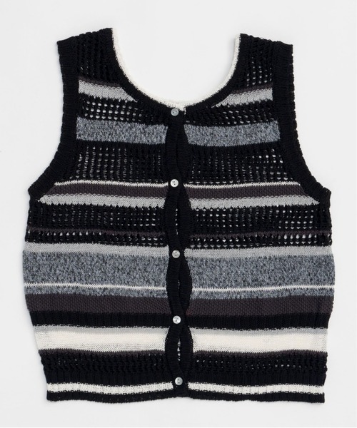 MAISON SPECIAL（メゾンスペシャル）の「2way Multi Border Tank Top/2WAYマルチボーダータンクトップ【MAISON SPECIAL/メゾンスペシャル】（ベスト・レディース・ブラック/ライム/ピンク・FREE）」の15枚目の写真