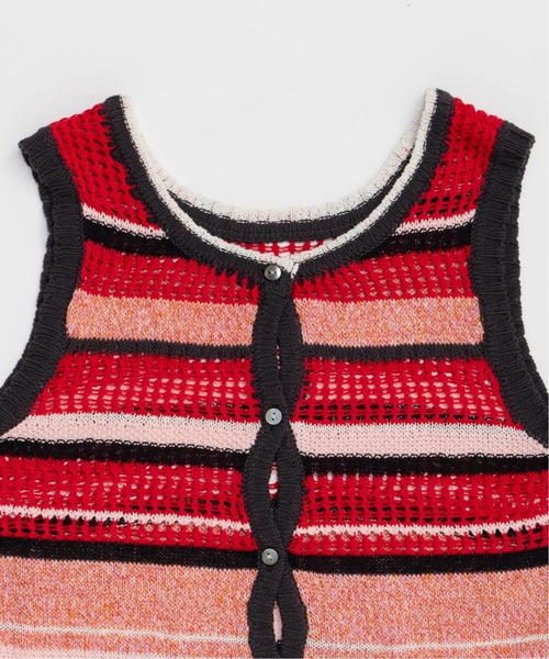 【ムエタイ】メゾンスペシャル　2WAYボアベスト セール】2way Multi Border Tank Top/2WAYマルチボーダータンク