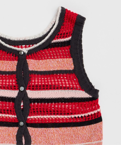 MAISON SPECIAL（メゾンスペシャル）の「2way Multi Border Tank Top/2WAYマルチボーダータンクトップ【MAISON SPECIAL/メゾンスペシャル】（ベスト・レディース・ブラック/ライム/ピンク・FREE）」の18枚目の写真