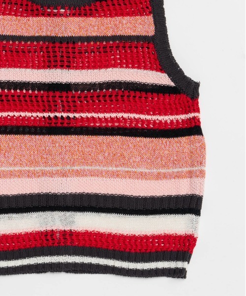 MAISON SPECIAL（メゾンスペシャル）の「2way Multi Border Tank Top/2WAYマルチボーダータンクトップ【MAISON SPECIAL/メゾンスペシャル】（ベスト・レディース・ブラック/ライム/ピンク・FREE）」の20枚目の写真