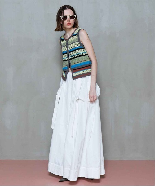 MAISON SPECIAL（メゾンスペシャル）の「2way Multi Border Tank Top/2WAYマルチボーダータンクトップ【MAISON SPECIAL/メゾンスペシャル】（ベスト・レディース・ブラック/ライム/ピンク・FREE）」の5枚目の写真