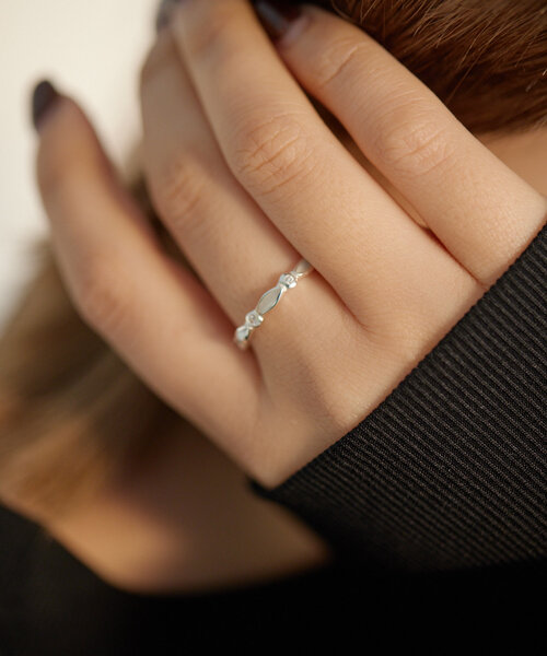 超美品　リーフリング　スターリングシルバー　12 13　号 フィロスタキス フロックス リーフ スターリング シルバー