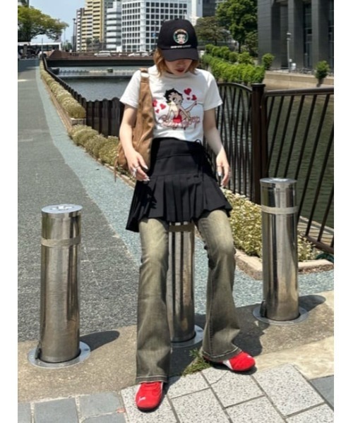 SLY ハイウエスト フレアパンツ ウィズ ロイカ アールイーエフ 24inch セール】HW FLARE PT WITH ROICA(R)EF ハイウエスト フレア