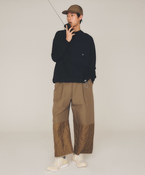 sneeuw（スニュウ）の「ウォッシュトキルティングタックワイドパンツ（その他パンツ・レディース・ベージュ/ブラウン・ONESIZE）」の6枚目の写真