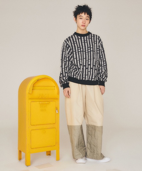 sneeuw（スニュウ）の「ウォッシュトキルティングタックワイドパンツ（その他パンツ・レディース・ベージュ/ブラウン・ONESIZE）」の8枚目の写真