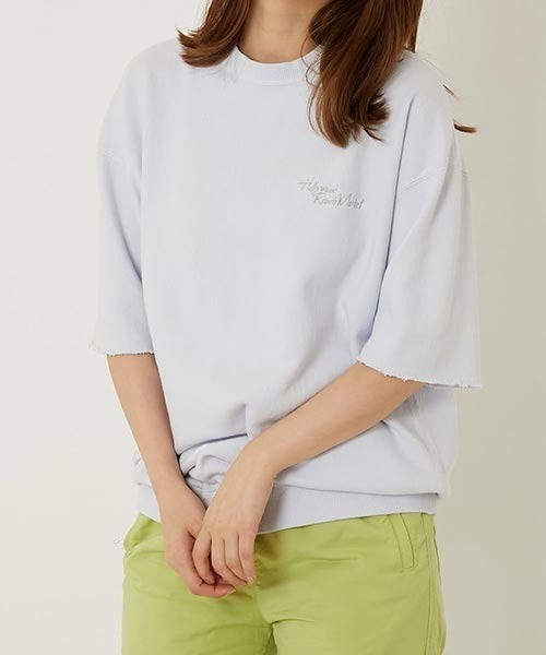 HOLLYWOOD RANCH MARKET（ハリウッドランチマーケット）の「スーパーストレッチ クルーネック ハーフスリーブ スウェットシャツ（スウェット・メンズ・ベージュ/ホワイト・SMALL/MEDIUM/LARGE/X-LARGE）」の6枚目の写真
