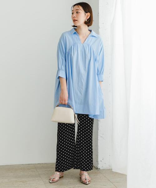 F by ROSSO（エフバイロッソ）の「F by ROSSO　ボリュームシャツチュニック（チュニック・レディース・ブルー/ベージュ/ブラック・FREE）」の12枚目の写真