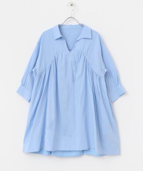 F by ROSSO（エフバイロッソ）の「F by ROSSO　ボリュームシャツチュニック（チュニック・レディース・ブルー/ベージュ/ブラック・FREE）」の14枚目の写真