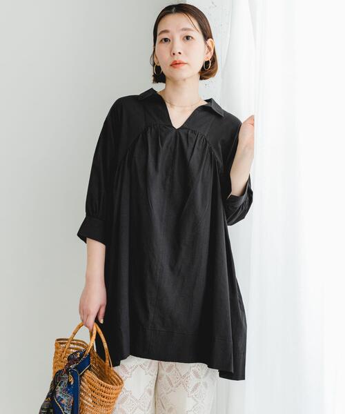 F by ROSSO（エフバイロッソ）の「F by ROSSO　ボリュームシャツチュニック（チュニック・レディース・ブルー/ベージュ/ブラック・FREE）」の16枚目の写真