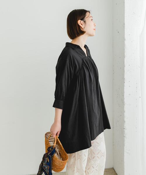 F by ROSSO（エフバイロッソ）の「F by ROSSO　ボリュームシャツチュニック（チュニック・レディース・ブルー/ベージュ/ブラック・FREE）」の17枚目の写真