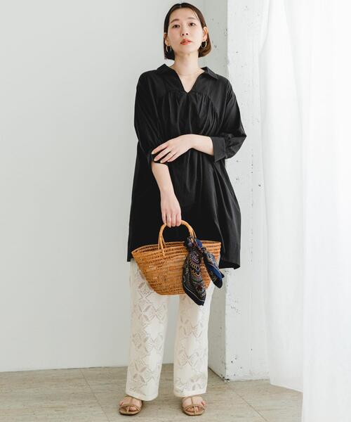 F by ROSSO（エフバイロッソ）の「F by ROSSO　ボリュームシャツチュニック（チュニック・レディース・ブルー/ベージュ/ブラック・FREE）」の19枚目の写真