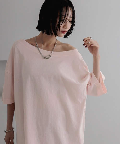 LOWRYS FARM（ローリーズファーム）の「２ＷＡＹオフショルプルオーバーＳＳ　 452022（Tシャツ/カットソー・レディース・チャコールグレー/ピンク/アイボリー・SHORT/LONG）」の3枚目の写真