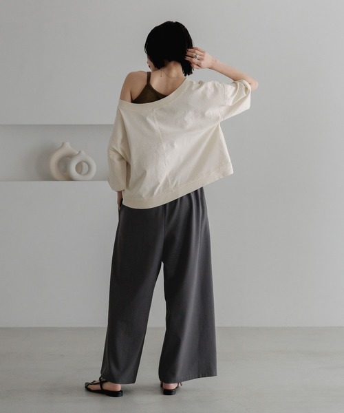 LOWRYS FARM（ローリーズファーム）の「２ＷＡＹオフショルプルオーバーＳＳ　 452022（Tシャツ/カットソー・レディース・チャコールグレー/ピンク/アイボリー・SHORT/LONG）」の11枚目の写真