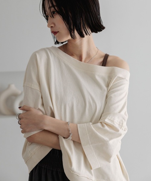 LOWRYS FARM（ローリーズファーム）の「２ＷＡＹオフショルプルオーバーＳＳ　 452022（Tシャツ/カットソー・レディース・チャコールグレー/ピンク/アイボリー・SHORT/LONG）」の9枚目の写真