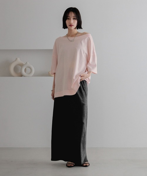 LOWRYS FARM（ローリーズファーム）の「２ＷＡＹオフショルプルオーバーＳＳ　 452022（Tシャツ/カットソー・レディース・チャコールグレー/ピンク/アイボリー・SHORT/LONG）」の8枚目の写真