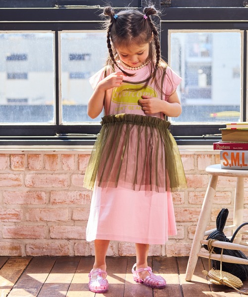 MARKEY'S(マーキーズ)の「2ピースチュールワンピース(ワンピース・キッズ・ライトピンク/オフホワイト/チャコール・90/100/110/120/130/140/150)」の3枚目の写真