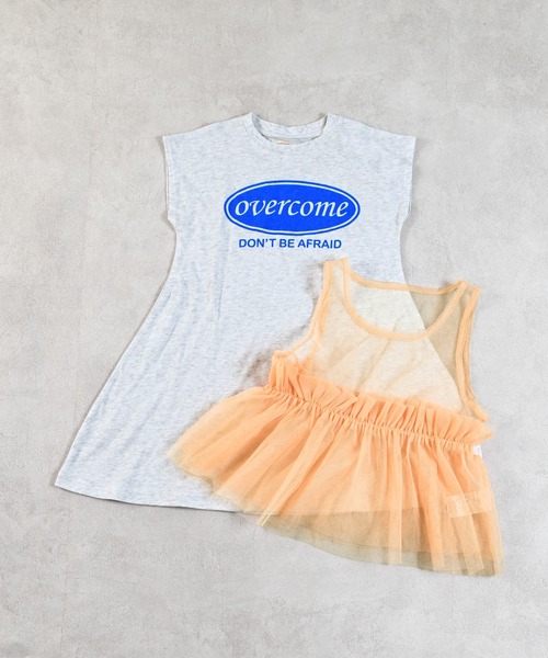 MARKEY'S(マーキーズ)の「2ピースチュールワンピース(ワンピース・キッズ・ライトピンク/オフホワイト/チャコール・90/100/110/120/130/140/150)」の1枚目の写真