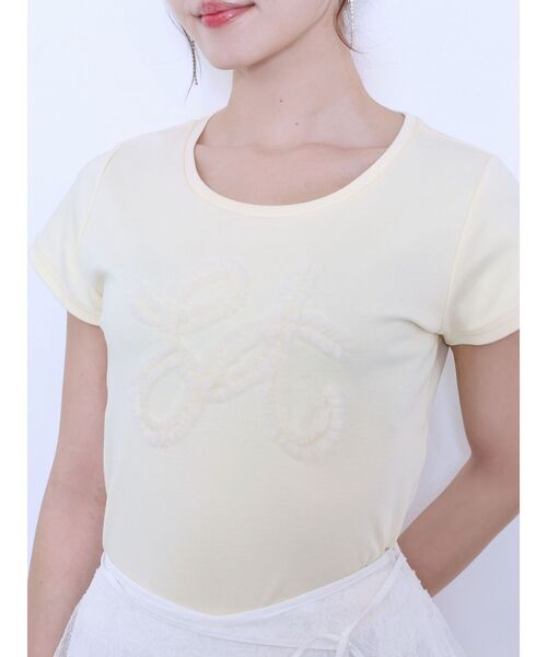 EATME（イートミー）の「フリルモチーフTシャツ（Tシャツ/カットソー・レディース・オフホワイト/ピンク/イエロー・FREE）」の17枚目の写真