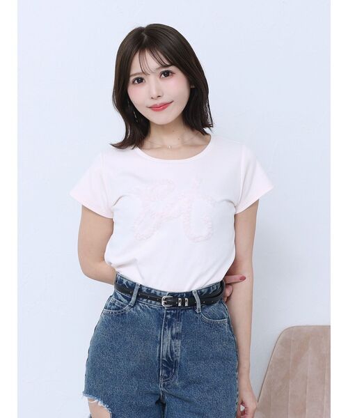 EATME（イートミー）の「フリルモチーフTシャツ（Tシャツ/カットソー・レディース・オフホワイト/ピンク/イエロー・FREE）」の21枚目の写真