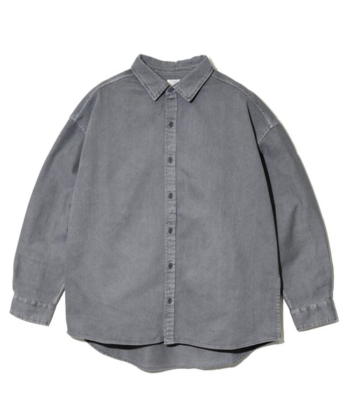 Revo.（レボ）の「Revo./レヴォ　C100% ピグメント加工 LSシャツ（シャツ/ブラウス・メンズ・ブラック系その他3/パープル/ベージュ・LARGE/MEDIUM）」の9枚目の写真