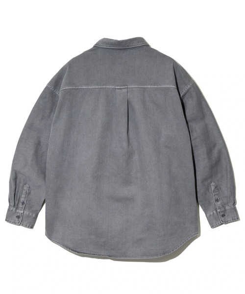 Revo.（レボ）の「Revo./レヴォ　C100% ピグメント加工 LSシャツ（シャツ/ブラウス・メンズ・ブラック系その他3/パープル/ベージュ・LARGE/MEDIUM）」の10枚目の写真