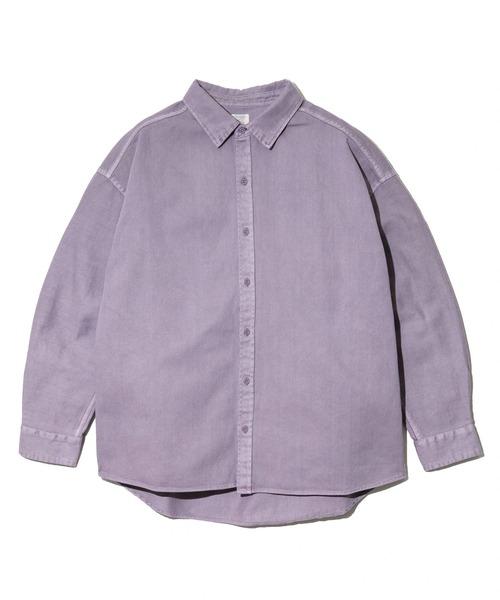Revo.（レボ）の「Revo./レヴォ　C100% ピグメント加工 LSシャツ（シャツ/ブラウス・メンズ・ブラック系その他3/パープル/ベージュ・LARGE/MEDIUM）」の13枚目の写真