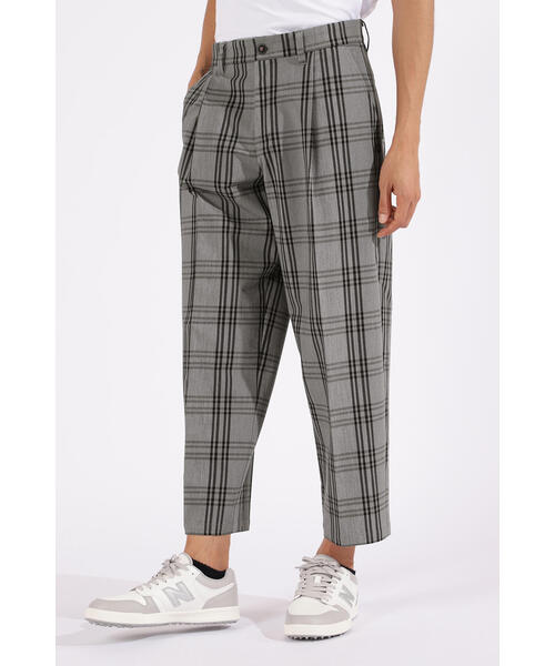 New Balance Golf(ニューバランスゴルフ)の「【new balance golf】ダブルチェック柄 ワンタック ワイド ロングパンツ (MENS)(その他パンツ・メンズ・ベージュ系その他/グレー系その他3・SMALL/MEDIUM/LARGE/XX-LARGE/X-LARGE/XXX-LARGE)」の1枚目の写真