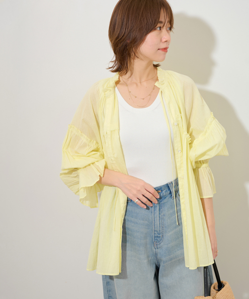 JOURNAL STANDARD relume(ジャーナルスタンダード レリューム)の「《追加》Vis/Polyクルーネックリブタンクトップ(タンクトップ・レディース・ブラウン/ホワイト/ブラック・FREE)」の9枚目の写真