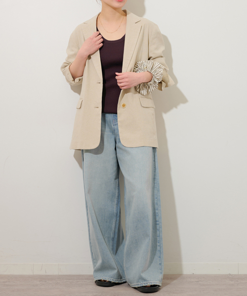 JOURNAL STANDARD relume(ジャーナルスタンダード レリューム)の「《追加》Vis/Polyクルーネックリブタンクトップ(タンクトップ・レディース・ブラウン/ホワイト/ブラック・FREE)」の11枚目の写真