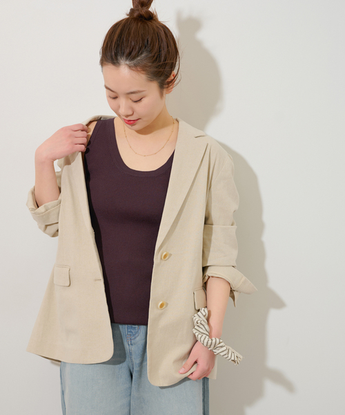 JOURNAL STANDARD relume(ジャーナルスタンダード レリューム)の「《追加》Vis/Polyクルーネックリブタンクトップ(タンクトップ・レディース・ブラウン/ホワイト/ブラック・FREE)」の12枚目の写真