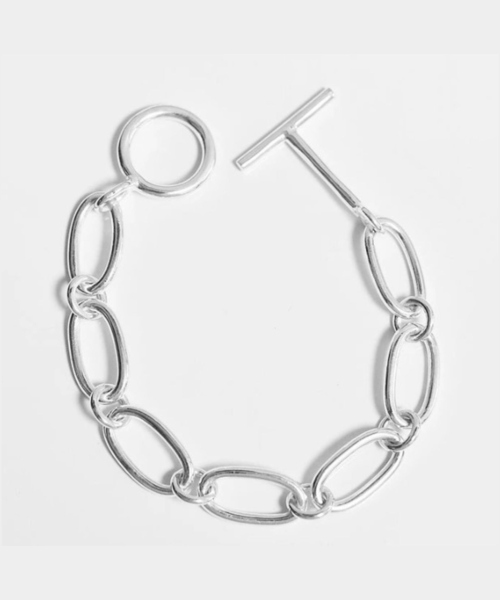 Rouge vif(ルージュヴィフ)の「【ADRAR/アドラル】リンクチェーンブレスレット Rectangle link Chain BL(ブレスレット・レディース・シルバー・フリー)」の9枚目の写真