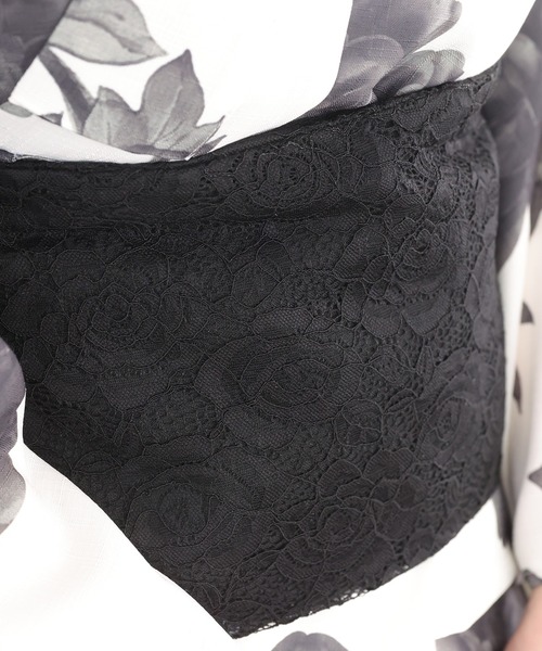 one after another NICE CLAUP（ワンアフターアナザーナイスクラップ）の「【1人で着られる】セパレート浴衣 / 浴衣+作り帯セット（浴衣・レディース・ネイビー/ピンク/アイボリー・FREE）」の9枚目の写真