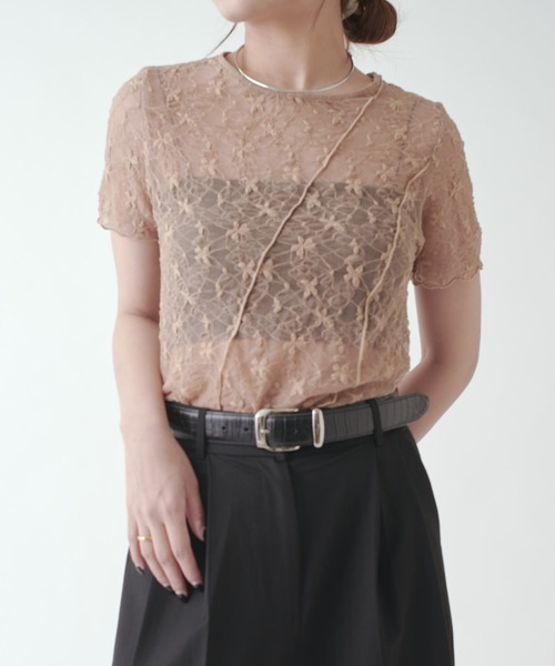 Lui's(ルイス)の「メローデザイントップス(Tシャツ/カットソー・レディース・ブラック/ベージュ/ホワイト・FREE)」の3枚目の写真