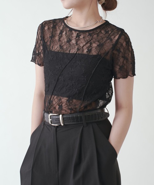 Lui's(ルイス)の「メローデザイントップス(Tシャツ/カットソー・レディース・ブラック/ベージュ/ホワイト・FREE)」の2枚目の写真