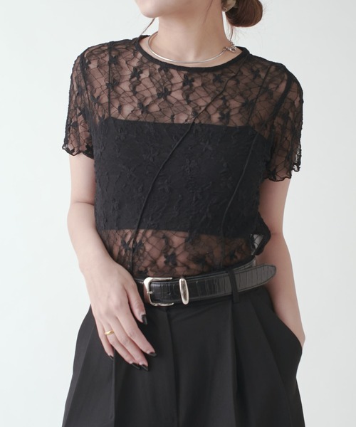 Lui's(ルイス)の「メローデザイントップス(Tシャツ/カットソー・レディース・ブラック/ベージュ/ホワイト・FREE)」の4枚目の写真