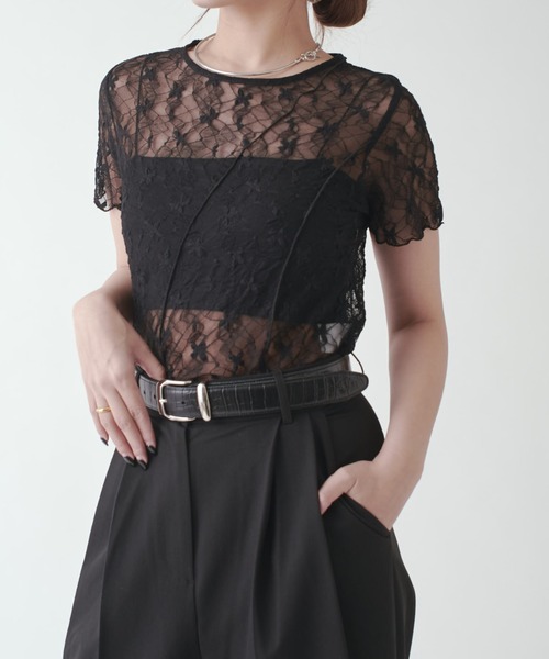 Lui's(ルイス)の「メローデザイントップス(Tシャツ/カットソー・レディース・ブラック/ベージュ/ホワイト・FREE)」の6枚目の写真