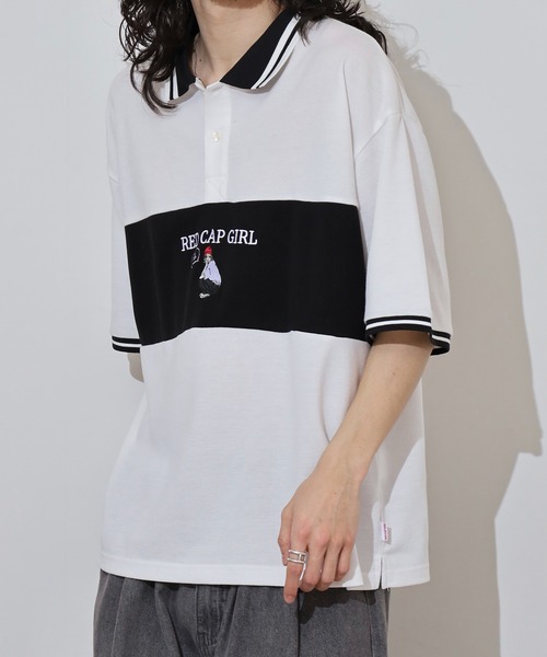 Red Cap Girl(レッドキャプガール)の「RED CAP GIRL 鹿の子切替 POLOshirt(ポロシャツ・メンズ・ネイビー/ホワイト/ブラック・M/L/LL)」の13枚目の写真
