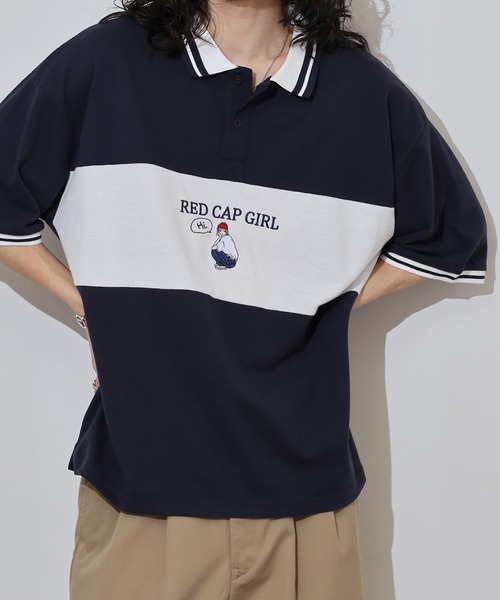 Red Cap Girl(レッドキャプガール)の「RED CAP GIRL 鹿の子切替 POLOshirt(ポロシャツ・メンズ・ネイビー/ホワイト/ブラック・M/L/LL)」の19枚目の写真
