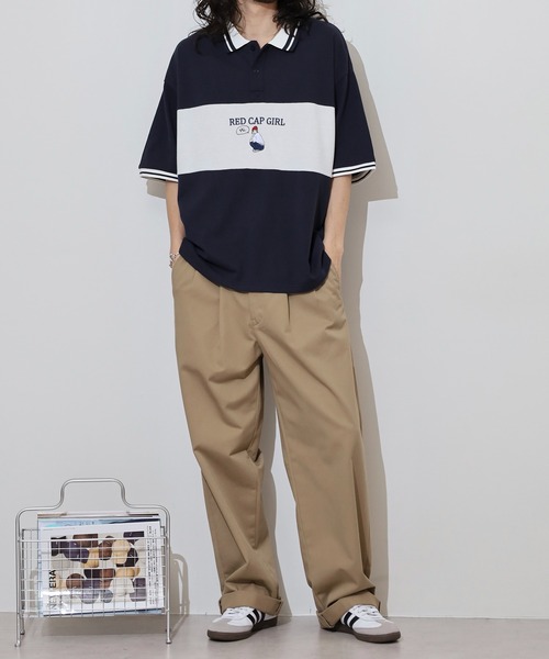 Red Cap Girl(レッドキャプガール)の「RED CAP GIRL 鹿の子切替 POLOshirt(ポロシャツ・メンズ・ネイビー/ホワイト/ブラック・M/L/LL)」の22枚目の写真