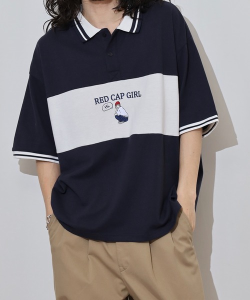 Red Cap Girl(レッドキャプガール)の「RED CAP GIRL 鹿の子切替 POLOshirt(ポロシャツ・メンズ・ネイビー/ホワイト/ブラック・M/L/LL)」の21枚目の写真